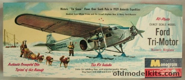 Monogram 1/77 Ford Tri-Motor - 1929 Antarctic Expedition with Skis, PA15-98 plastic model kit